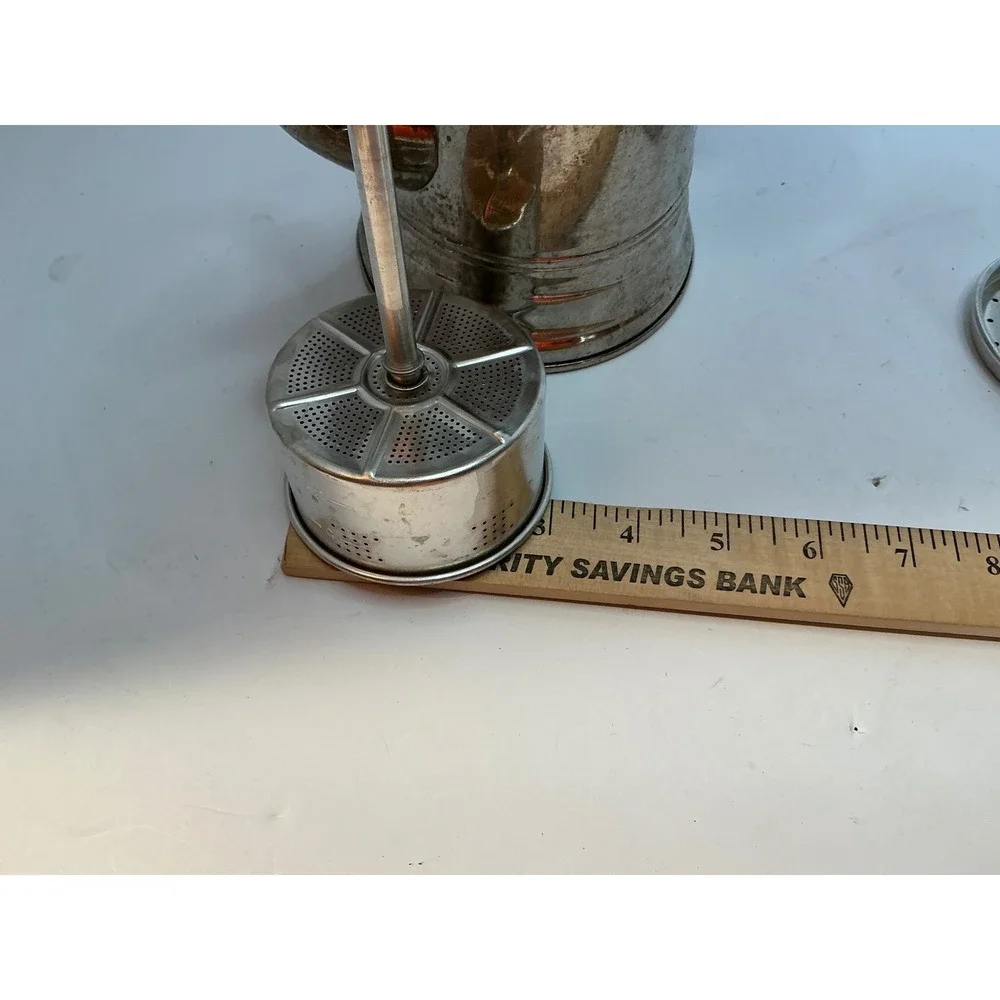Vintage Coffee Percolator Stovetop Pot Silver Tone Metal Farmhouse